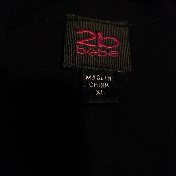 2B BeBe Sheer Disco Sleeveless Button Down Tie in Front Shirt With Crystals XL - Picture 6 of 7